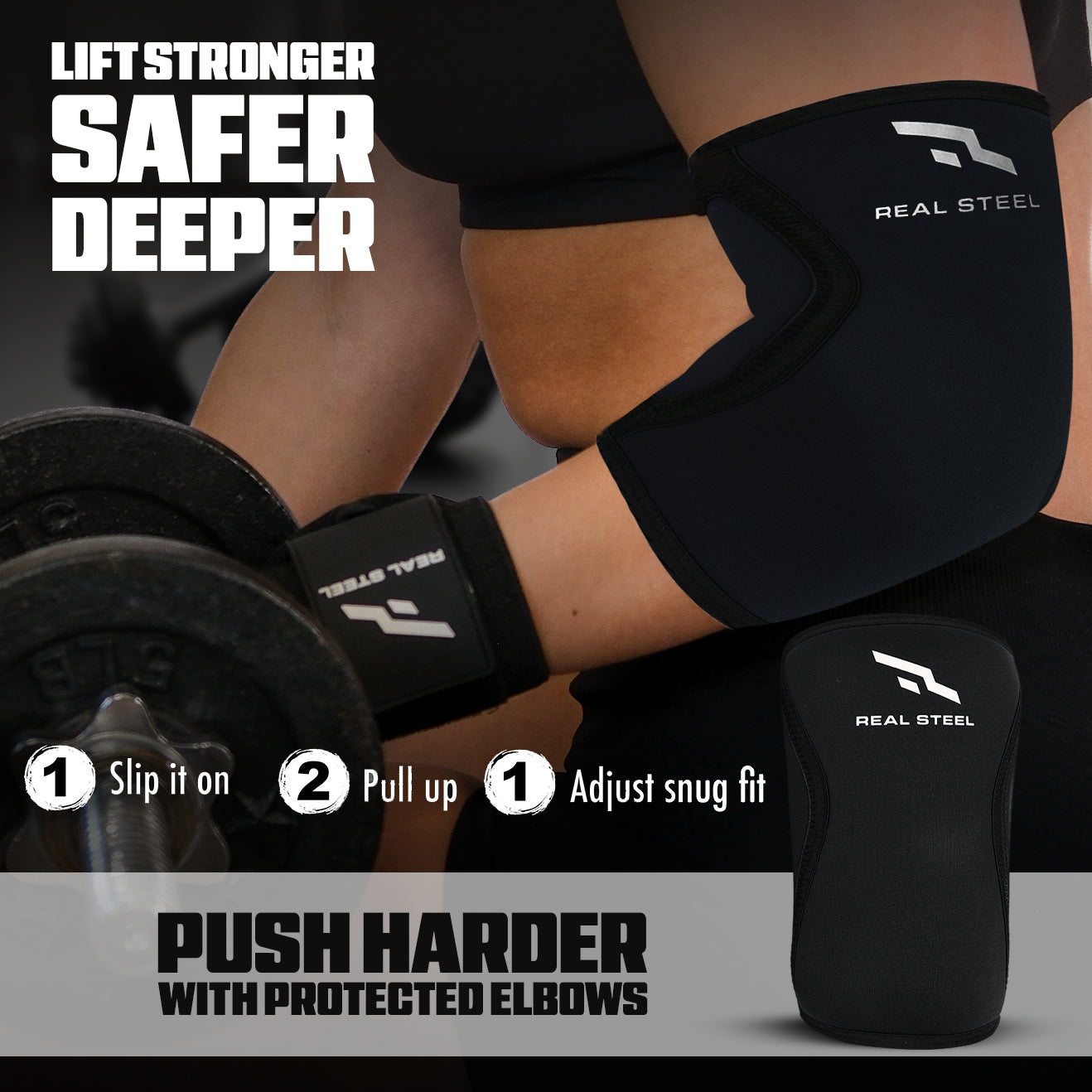 Real Steel Neoprene Elbow Sleeve (1 Pair)