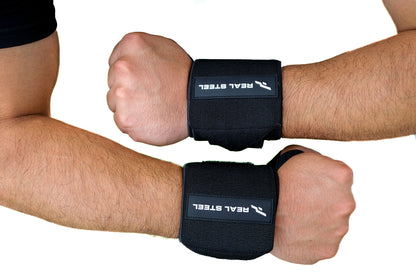 Real Steel Premium Wrist Wraps for Weightlifting Men & Women