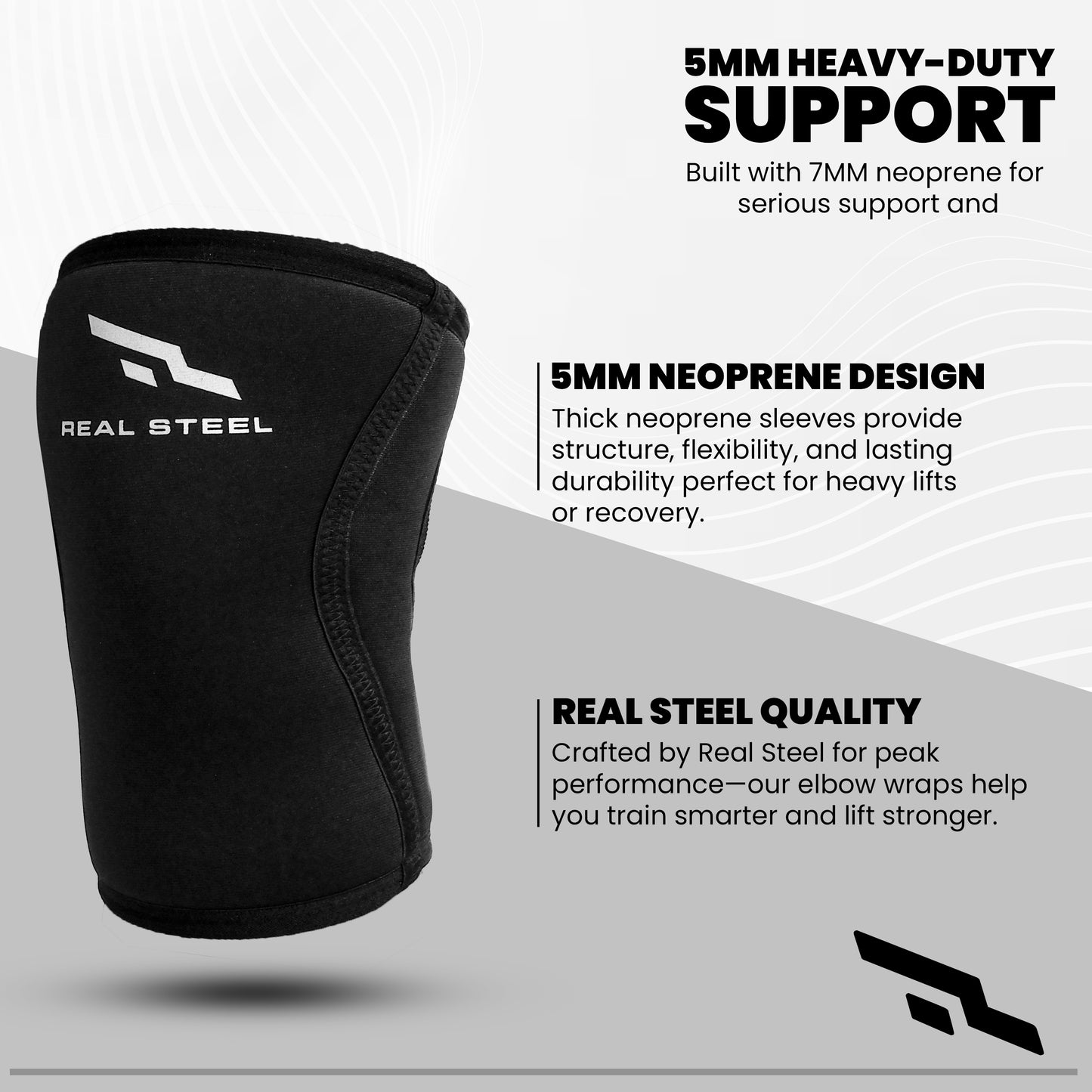 Real Steel Neoprene Elbow Sleeve (1 Pair)