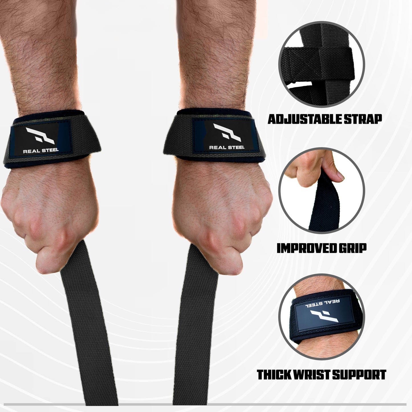 Real Steel Lifting Wrist Straps for Weightlifting