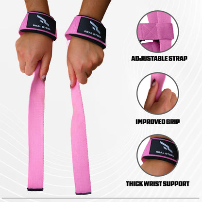 Real Steel Lifting Wrist Straps for Weightlifting