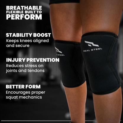 Compression Knee Sleeves 7mm - Neoprene Weightlifting