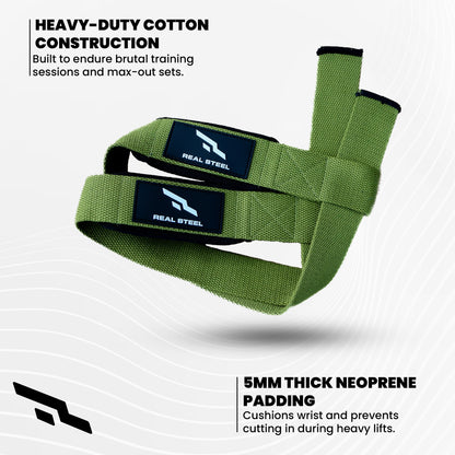 Real Steel Lifting Wrist Straps for Weightlifting