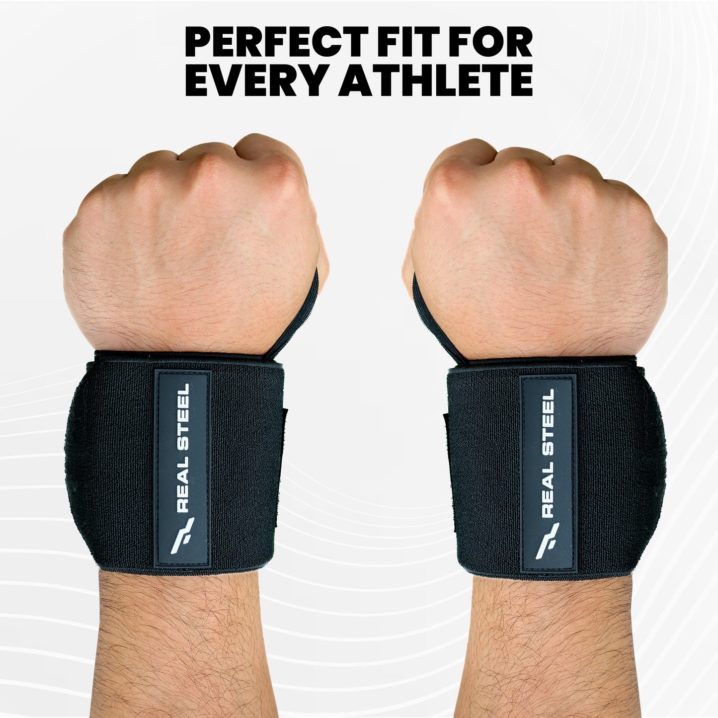 Real Steel Premium Wrist Wraps for Weightlifting Men & Women