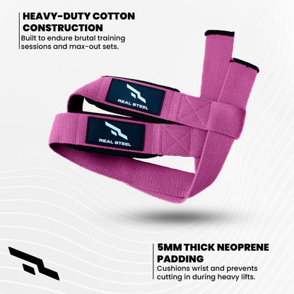 Real Steel Lifting Wrist Straps for Weightlifting