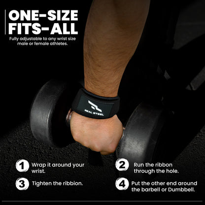 Real Steel Lifting Wrist Straps for Weightlifting