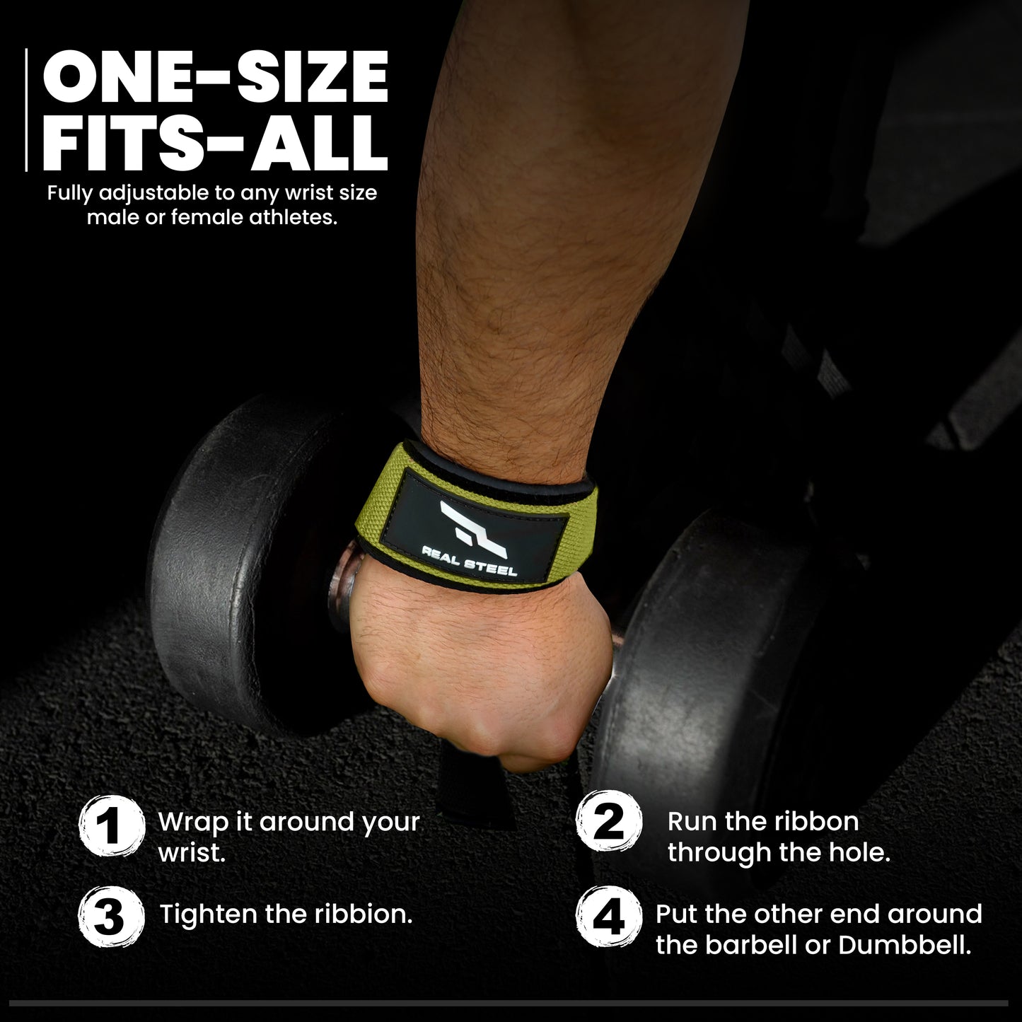 Real Steel Lifting Wrist Straps for Weightlifting