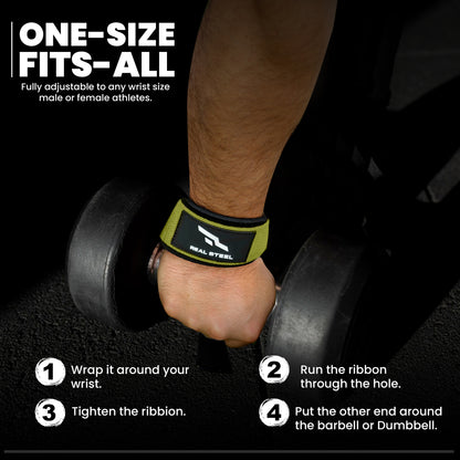 Real Steel Lifting Wrist Straps for Weightlifting