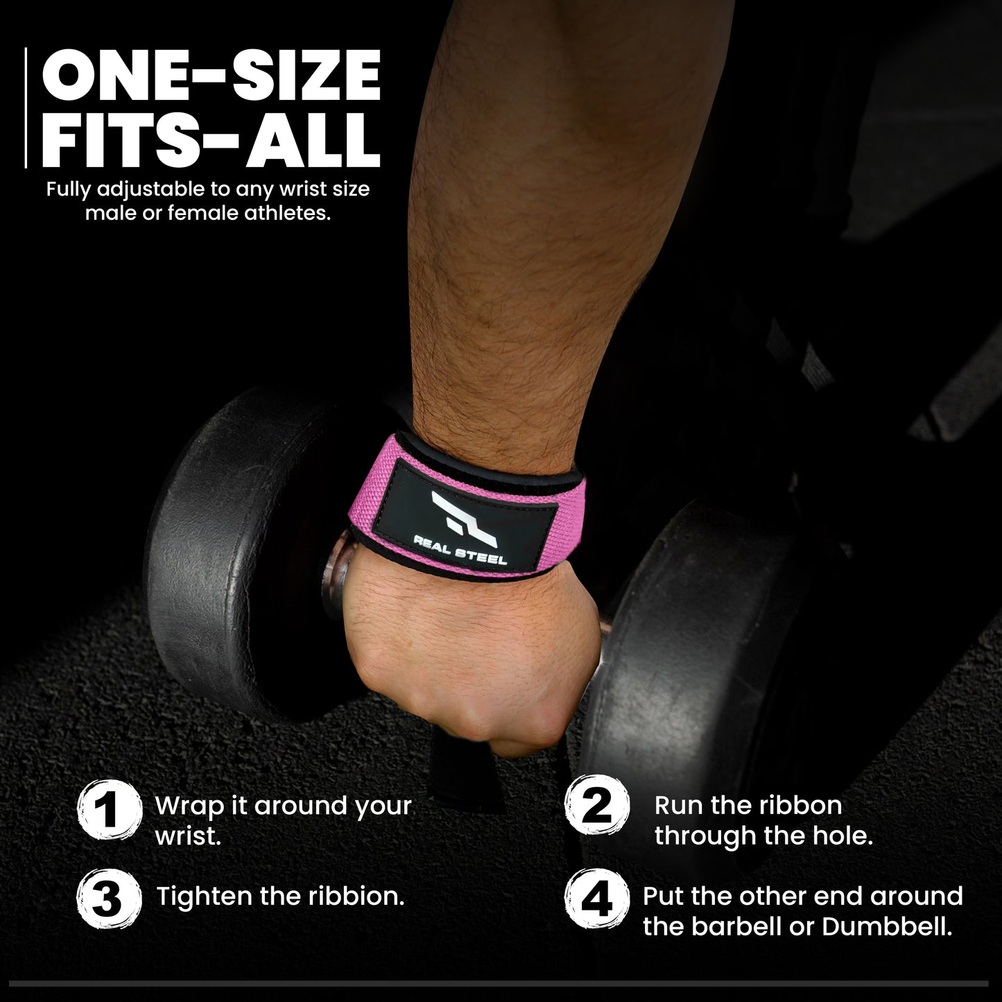 Real Steel Lifting Wrist Straps for Weightlifting